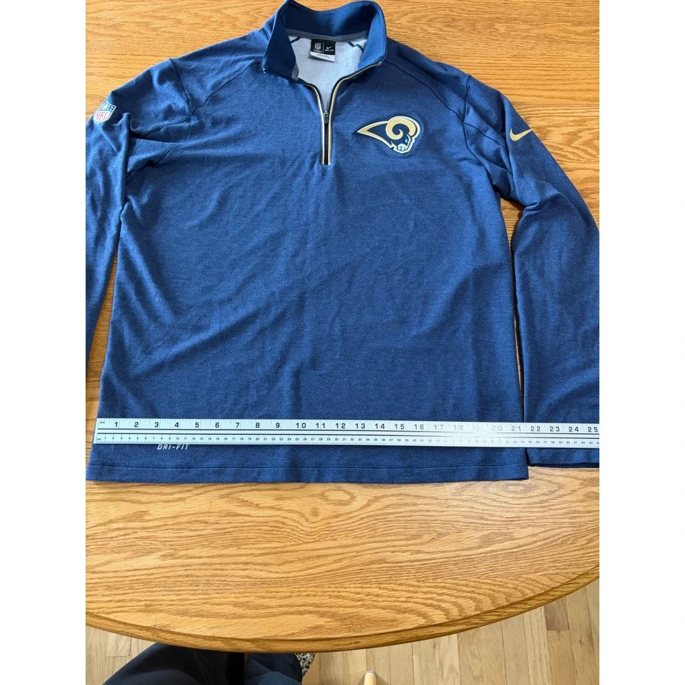 Los Angeles Rams Nike Dri-FIT Quarter Zip Pullover‎ Mens Large Blue NFL